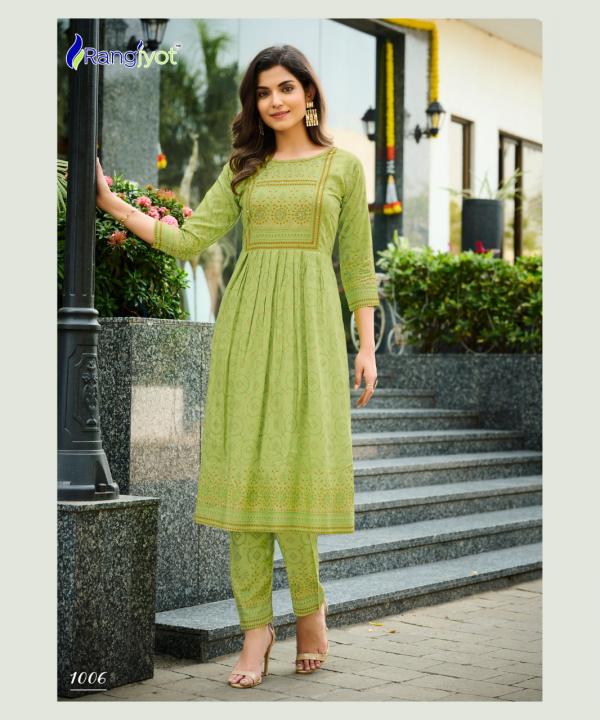 Rangjyot Saarvi Vol 1 Daily Wear Rayon Designer Kurti With Pant Collection